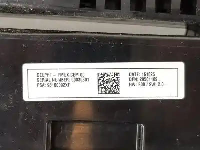 Peça sobressalente para automóvel em segunda mão comando de sofagem (chauffage / ar condicionado) por citroen c4 lim. 1.2 12v e-thp referências oem iam 98100092xf  98100092xf