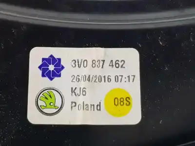 Автозапчастина б/у регулятор переднього правого скла для skoda superb 1.4 16v tsi посилання на oem iam 3v0837462  3v0837462a