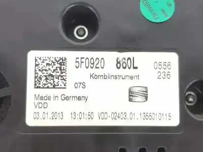 Автозапчастина б/у панель інструментів для seat leon (5f1) 1.6 tdi посилання на oem iam 5f0920860l  5f0920860l