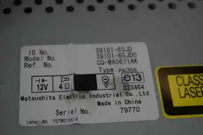 Second-hand car spare part audio system / radio cd for suzuki grand vitara ii (jt, te, td) 1.9 ddis a las 4 ruedas (jt419, td44, jb419wd, jb419xd) oem iam references 3910165jd  3910165jn1zca
