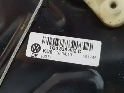 Second-hand car spare part rear right window regulator for vw eos (1f7, 1f8) 2.0 tdi 16v oem iam references 1q0839402d  1q0839402d