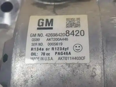 Автозапчасти б/у компрессор кондиционера воздуха за opel mokka 1.4 16v turbo (bivalent. gasolina / lpg) ссылки oem iam 42698420  42698420