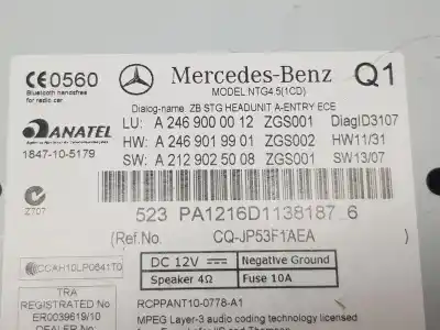 Second-hand car spare part gps navigation system for clase c clase a 1.6 oem iam references a2469000012  2469000012