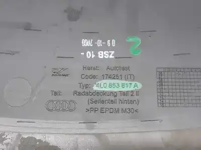 Автозапчастина б/у крило задне ліве для audi q7 (4l) 3.0 v6 24v tdi посилання на oem iam 4l0853817a  4l08538187a