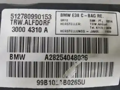 Автозапчастина б/у подушка безпеки задня права для bmw 7 (e38) 730 d посилання на oem iam 72128254048  72128254048
