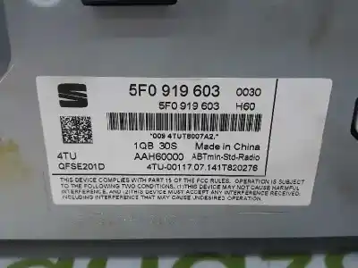 Автозапчасти б/у аудиосистема / радио cd за seat leon (5f1) 1.2 tsi ссылки oem iam 5f0919603  5f0919603