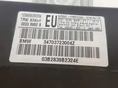 Second-hand car spare part front right side airbag for bmw 3 (e46) 320 d oem iam references 72127037230  72127037230
