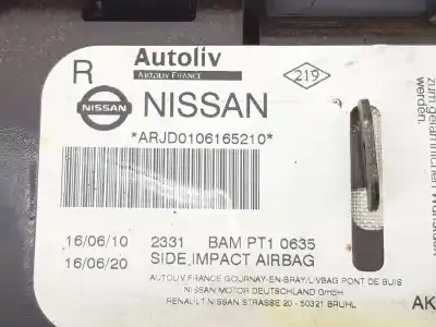 Автозапчастина б/у права бічна подушка безпеки для nissan qashqai / qashqai +2 i (j10, nj10, jj10e) 1.5 dci посилання на oem iam 76934jd000  76934jd000