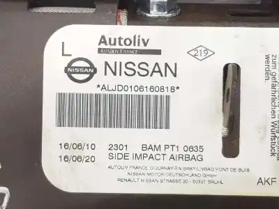 Second-hand car spare part left side airbag for nissan qashqai / qashqai +2 i (j10, nj10, jj10e) 1.5 dci oem iam references 76935jd000  76935jd000