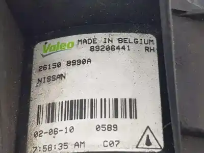 Second-hand car spare part right fog light for nissan qashqai / qashqai +2 i (j10, nj10, jj10e) 1.5 dci oem iam references 261508990a  89206441