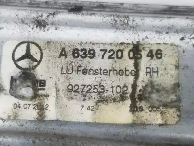 Second-hand car spare part passenger side right window regulator for clase c vito combi 06.2003 2.1 cdi oem iam references a6397200546  a6397200546