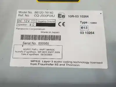 Second-hand car spare part audio system / radio cd for lexus ct (zwa10_) 200h (zwa10_) oem iam references 8612076140  8612076140