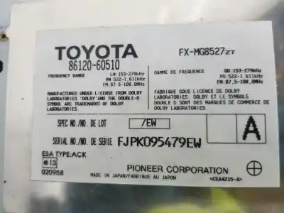 İkinci el araba yedek parçası ses sistemi / radyo cd için toyota land cruiser (j12) 3.0 turbodiesel oem iam referansları 8612060510 8612060510 fx-mg8527zt 