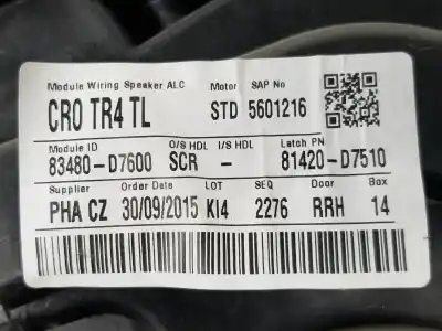 Автозапчасти б/у задний правый стеклорегулятор за hyundai tucson (tl, tle) 1.7 crdi ссылки oem iam 83481d7000  83480d7600