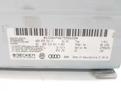 Second-hand car spare part audio system / radio cd for audi q7 (4l) 3.0 v6 24v tdi oem iam references 4e0035541p  4e0035541p