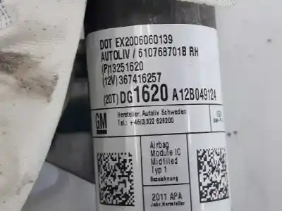 Автозапчасти б/у передняя правая подушка безопасности за opel astra j (p10) 1.7 cdti (68) ссылки oem iam 13251620  367416257