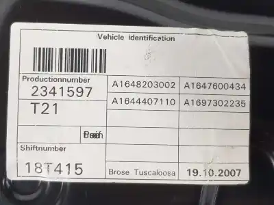 Автозапчасти б/у задний правый стеклорегулятор за clase c clase m 3.0 cdi ссылки oem iam a1647303279  a1647303279