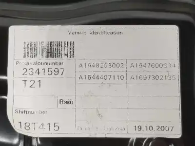 Second-hand car spare part rear left window regulator for clase c clase m 3.0 cdi oem iam references a1647303179  a1647303179