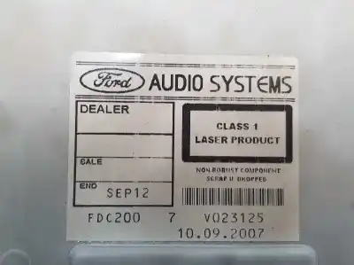 Second-hand car spare part audio system / radio cd for ford smax 1.8 tdci oem iam references 7s7t18c815ba  1463200