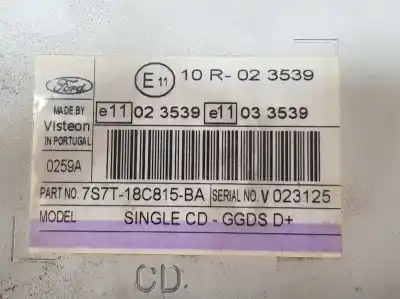 Second-hand car spare part audio system / radio cd for ford smax 1.8 tdci oem iam references 7s7t18c815ba  1463200