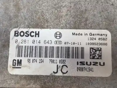 Автозапчастина б/у ебу контролер двигуна для opel astra h sedán (a04) 1.7 cdti (l69) посилання на oem iam 98074154  0281014643