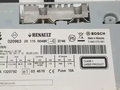 Автозапчасти б/у аудиосистема / радио cd за renault latitude (l70_) 2.0 dci 175 (l70y) ссылки oem iam 281150048r  281150048r