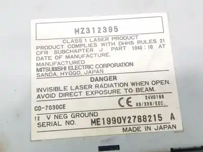 Автозапчастина б/у аудіо система / радіо cd для mitsubishi montero (v60/v70) 3.2 di-d avance посилання на oem iam mz312395  mz312395