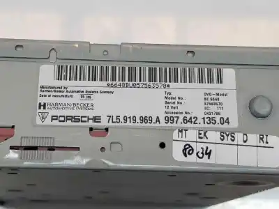 Peça sobressalente para automóvel em segunda mão sistema de dvd por porsche cayenne (9pa) turbo 4.5 referências oem iam 99764213504  99764213504
