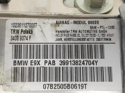 Автозапчастина б/у передня права подушка безопасности для bmw 3 (e90) 318 d посилання на oem iam 72129138247  72129138247