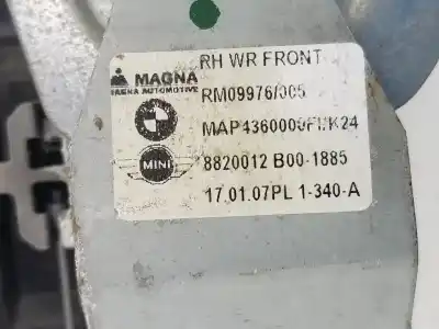 Автозапчастина б/у регулятор переднього правого скла для mini mini (r56) 1.6 16v cat посилання на oem iam 51332756084  51332756084