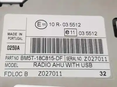 Second-hand car spare part audio system / radio cd for ford focus iii 1.6 tdci oem iam references bm5t18c815df  