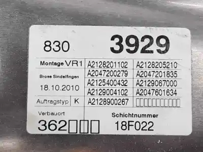 Second-hand car spare part passenger side right window regulator for clase c clase e lim. 2.1 cdi oem iam references a2128201102  2127201679