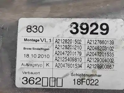 Second-hand car spare part driver left window regulator for clase c clase e lim. 2.1 cdi oem iam references a2128201502  2127201579