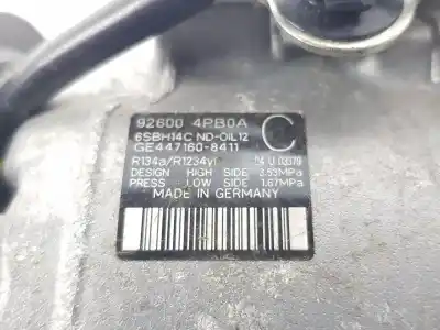 Автозапчасти б/у компрессор кондиционера воздуха за nissan qashqai ii suv (j11, j11_) 1.6 dig-t ссылки oem iam 926004pb0a  926004pb0a