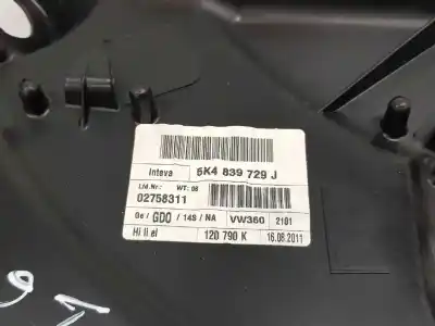 Second-hand car spare part rear left window regulator for volkswagen golf vi variant (aj5) 1.6 tdi dpf oem iam references 5k4839461  5k4839729j