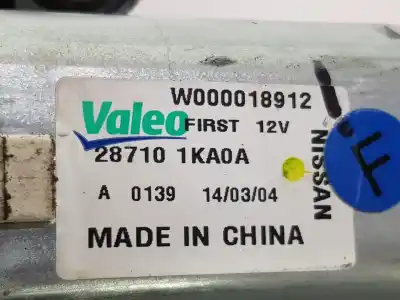 Second-hand car spare part rear windshield wiper motor for nissan pulsar fastback (c13) 1.2 dig-t oem iam references 287101ka0a