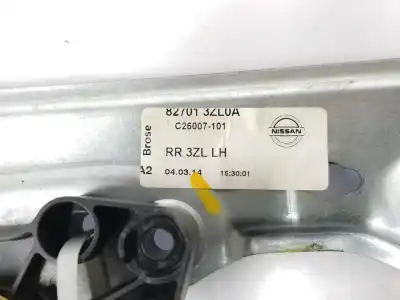 Second-hand car spare part rear left window regulator for nissan pulsar fastback (c13) 1.2 dig-t oem iam references 827013zl0a  827013zl0a