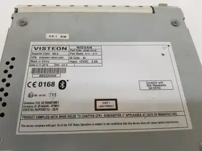 Second-hand car spare part audio system / radio cd for nissan pulsar fastback (c13) 1.2 dig-t oem iam references 281853zl1a  281853zl1a
