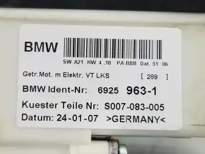 Second-hand car spare part left front window motor for bmw x3 (e83) 2.0 d oem iam references 6925963  67626925963