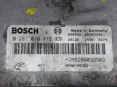 İkinci el araba yedek parçası ecu motor kontrol cihazi için renault scénic i monospace (ja0/1_, fa0_) 1.9 dci (ja05, ja1f) oem iam referansları 8200039569  8200039569 0281010819 82000395690281010819 8200039569 028