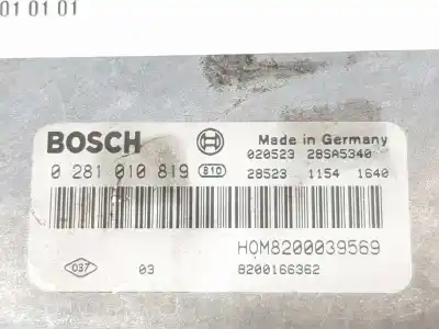 Автозапчастина б/у ебу контролер двигуна для renault scénic i monospace (ja0/1_, fa0_) 1.9 dci (ja05, ja1f) посилання на oem iam 0281010819  