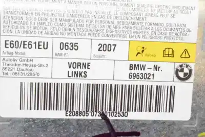 Автозапчастина б/у ліва бічна подушка безпеки для bmw 5 (e60) 520 d посилання на oem iam 72126963021  6963021