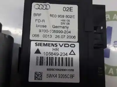 Автозапчастина б/у двигатель заднього правого скла для audi a4 b7 (8ec) 2.0 tdi 16v посилання на oem iam 8e0959802h  8e0959802e