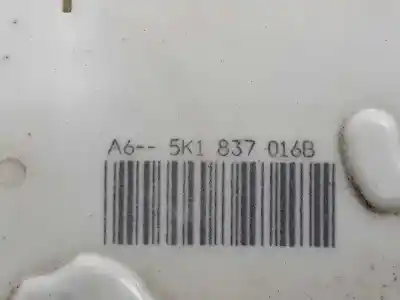 Автозапчасти б/у замок передней правой двери за volkswagen golf vi variant (aj5) 1.6 tdi dpf ссылки oem iam 5k1837016b  5k1837016b
