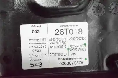 Peça sobressalente para automóvel em segunda mão elevador de vidros traseiro direito por mercedes-benz clase c (w205) lim. 2.1 cdi cat 170 cv / 125 kw referências oem iam a2057308004  a0997303800