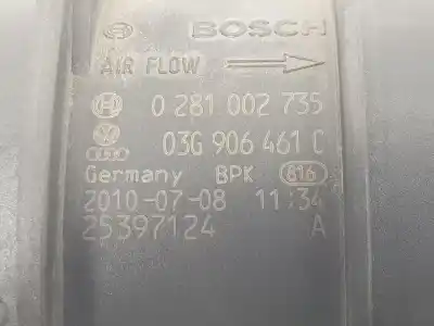 Second-hand car spare part flowmeter for seat exeo (3r2) 2.0 tdi oem iam references 03g906461c  03g906461c