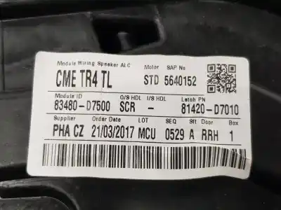 Автозапчасти б/у задний правый стеклорегулятор за hyundai tucson (tl, tle) 1.7 crdi ссылки oem iam 83481d7000  83481d7000