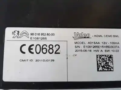 Tweedehands auto-onderdeel elektronische module voor citroen c4 picasso ii 1.6 bluehdi 120 oem iam-referenties 9801695280  a01saa