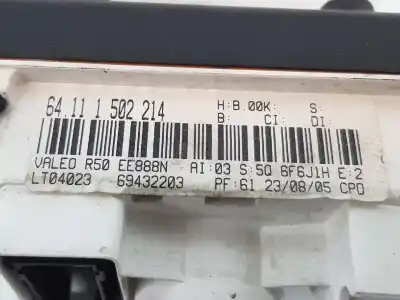 Second-hand car spare part climate control for mini mini (r50,r53) 1.6 16v cat oem iam references 64116962469