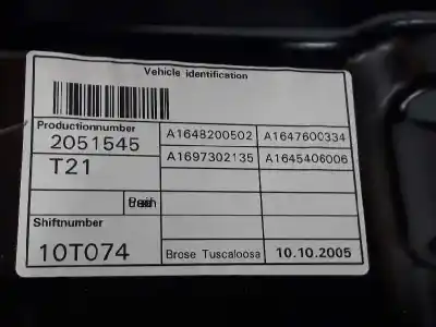 Автозапчасти б/у регулятор стекла заднего левого за mercedes-benz clase ml bm 166 ml 350 cdi bluetec edition 1 166.024 ссылки oem iam 1647303179  1647303179